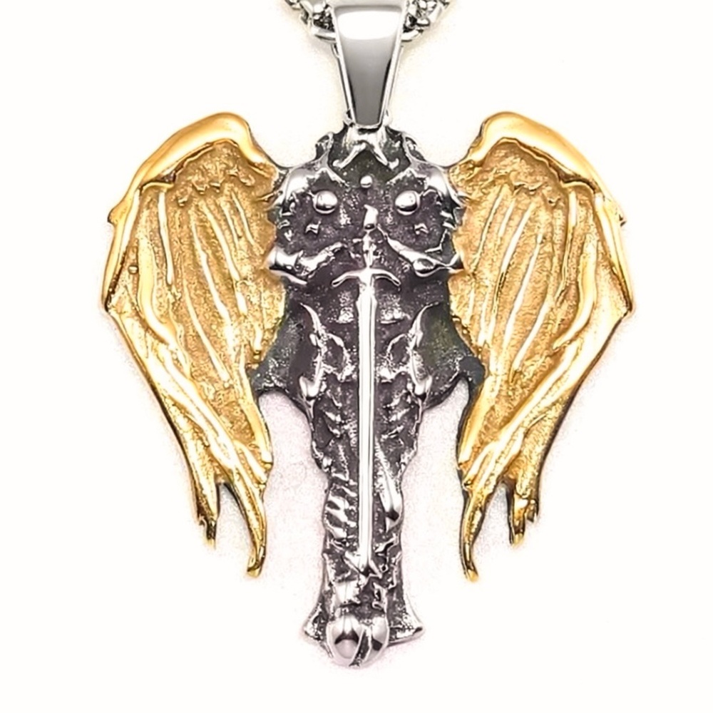 Archangel Michael Celtic Cross Saint Religious Catholic Protection Medal Pendant - Picture 11 of 15
